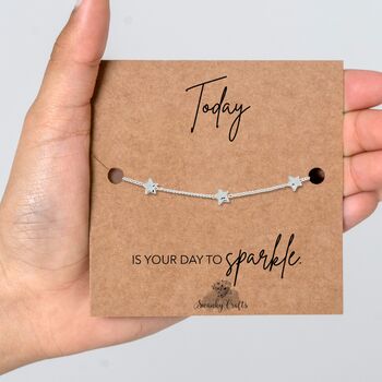 Graduation Gifts A Gold Plated Or Silver Plated Star Bracelet And Card, 4 of 4