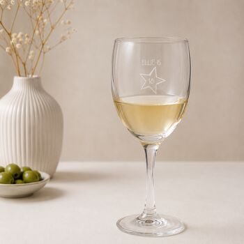 Engraved Wine Glass Personalised Gift For 18th Birthday, 3 of 9