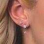 925 Silver Earring Set , Silver Flower Earring For Her, thumbnail 3 of 8