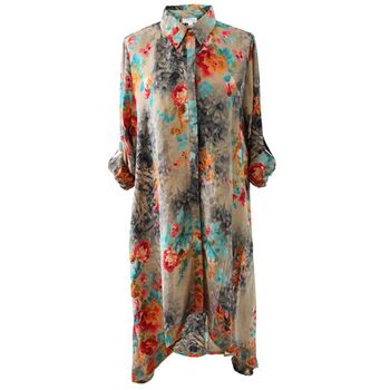 'Luna' Buttoned Colourful Floral Shirt Dress, 9 of 9