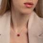 Round Red Druzy Crystal 18k Rose Gold Plated Necklace, thumbnail 1 of 4