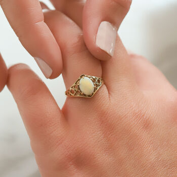 Vintage Irene Filigree Opal Ring, 2 of 5