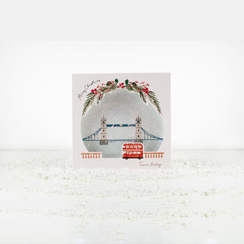 Tower Bridge Sparkling Pop Up Christmas Card, 4 of 6