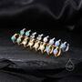 Aqua Green Opal Cz Huggie Hoop Earrings, thumbnail 2 of 9