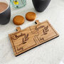 Personalised Oak Veneer Jigsaw Coasters Leaf Design, thumbnail 7 of 7
