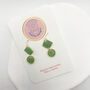 Sage Green Geometric Dainty Drop Earrings, thumbnail 4 of 12