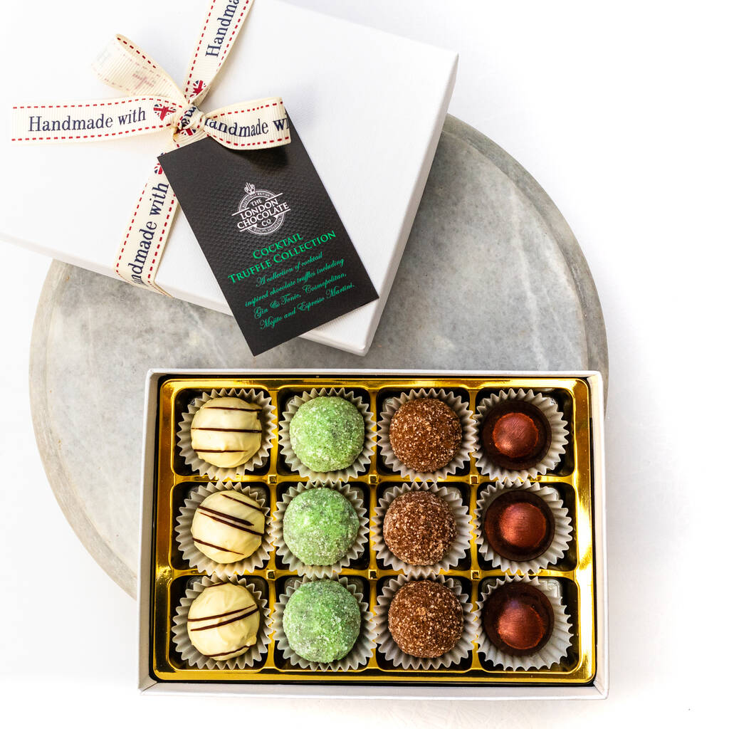 Cocktail Collection Chocolate Truffle Gift Box By The London Chocolate