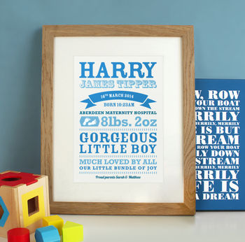 Personalised New Baby Details Print, 6 of 8