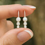 Sterling Silver White Opal Trio Drop Earrings, thumbnail 1 of 4
