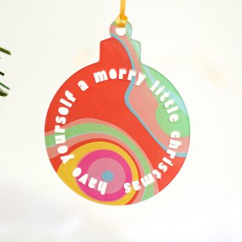 Christmas Tree Decoration, Bright Swirl, Set Of Three, 2 of 3