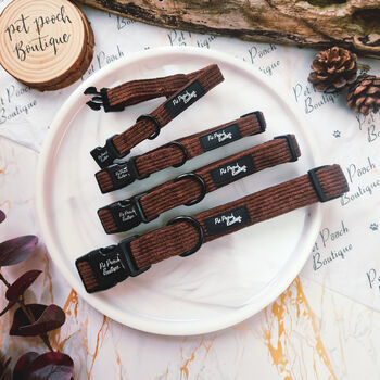 Coffee Bean Brown Cord Puppy Or Dog Collar Sizes Xs L, 5 of 10