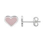 Sterling Silver 925 Pink Love Heart Ear Stud Earrings, thumbnail 7 of 8