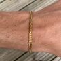 Gold Engravable 3mm Cuban Bracelet, thumbnail 2 of 12