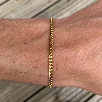 Gold Engravable 3mm Cuban Bracelet, 2 of 12