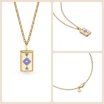 Purple Gaia Blue Violet Glowing Pendant Necklace With Uv Keyring Torch, 8 of 10