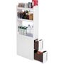 Narrow White Shelves Drawers Recess Cabinet With Wheels, thumbnail 9 of 9