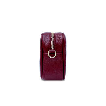 Plum Leather Crossbody Bag And Aztec Strap, 3 of 10