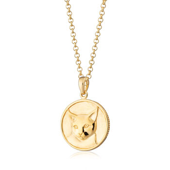Cat Heads And Tails Coin Necklace, 9 of 12