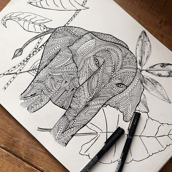 Elephant Linen Lampshade Metallic Lining, 6 of 6