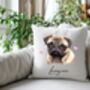 Personalised Pug Hearts Cushion Cover Gift, thumbnail 1 of 2