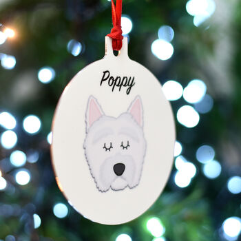 Westie Dog Gift Christmas Decoration Personalised, 5 of 7