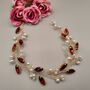 Red Crystal And Pearl Bridal Hair Vine, thumbnail 1 of 11