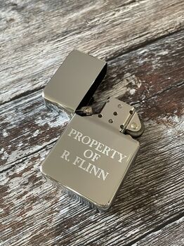 Personalised Engraved Silver Chrome Lighter, 5 of 9