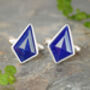 Lapis Lazuli Cufflinks In Solid Sterling Silver, thumbnail 1 of 2