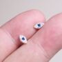 Turkish Evil Eye Stud Earrings – 925 Sterling Silver, thumbnail 1 of 7