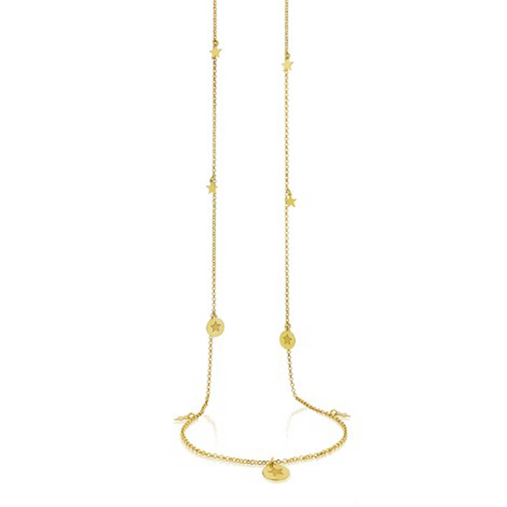Amalfi Long Star And Disc Necklace In 18ct Gold Vermeil By Argent of ...
