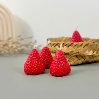 Set Of Four Strawberry Tealight Candles Food Decor, 11 of 11