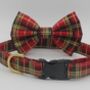 Red And Gold Tartan Dog Bow Tie, thumbnail 6 of 12