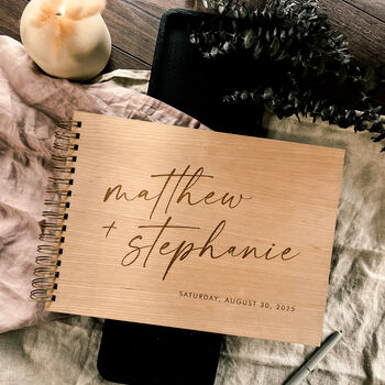 Wooden Calligraphy Style Wedding Guestbook Alternative, 2 of 10