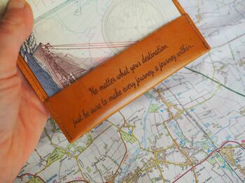 Personalised Leather Passport Holder With World Map, 3 of 12