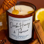 Dark Honey And Tobacco Scented Soy Candle, thumbnail 3 of 3