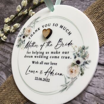 Parents Wedding Thank You, Personalised Keepsake Plaque, 2 of 3