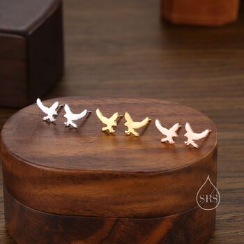 Sterling Silver Flying Eagle Stud Earrings, 4 of 11