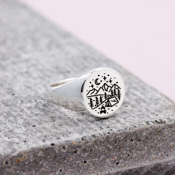 Custom Engraved Solid Silver Signet Ring, 9 of 12