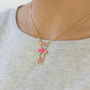 Pink Flamingo Lovebird Necklace, thumbnail 6 of 9