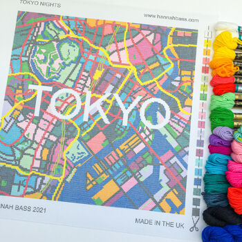 Tokyo Nights City Map Tapestry Kit, 4 of 8