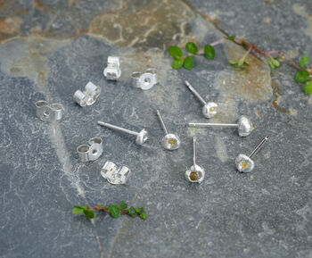 Organic Shapes Raw Diamond Stud Earrings, 3 of 4
