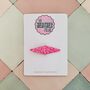 Neon Pink Glitter Resin Hair Clip / Festival Fashion Barrette / Bright Hot Pink Shimmer Slide / Y2 K Rave Aesthetic Hair Accessory, thumbnail 1 of 4