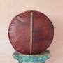 Moroccan Leather Tile Print Pouffe, thumbnail 9 of 11