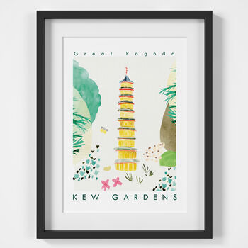 Great Pagoda, Kew Gardens Landmark Travel Print, 2 of 3