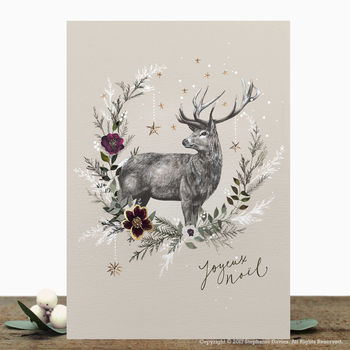 Pack Of Luxury Christmas Deer And Globe Cards, 3 of 3