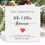 Personalised First Christmas As Mr And Mrs Card, thumbnail 1 of 6