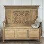 French Mid 19th Century Heavily Carved Oak Bench, thumbnail 1 of 6