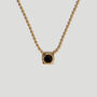 Black Spinel 18 K Gold Plated Octagon Ball Chain Necklace, thumbnail 1 of 5