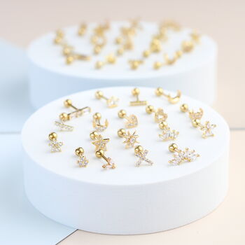 Dainty Gold Screwback Studs For Her, 3 of 9