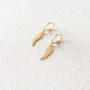 Gold Plated Wing Huggie Earrings, thumbnail 8 of 11